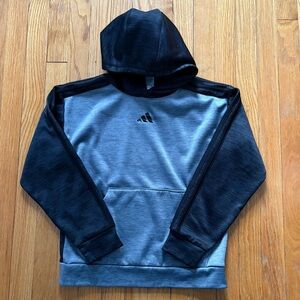 Adidas Youth Pullover Hoodie Medium 10-12 Gray Black Colorblock